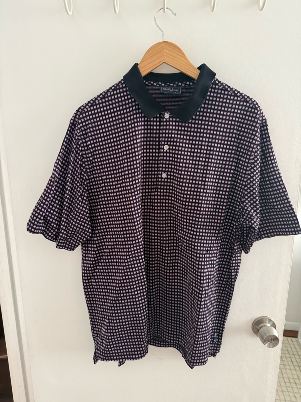 Bobby Jones Golf Black Checked Polo Size XL